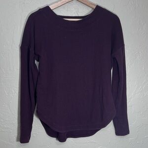 ATHLETA BURGUNDY LONG SLEEVE BLOUSE SIZE XS